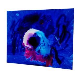 Abstract Wall Art Painting on Photo Paper by Local Artist in Purples and Blues